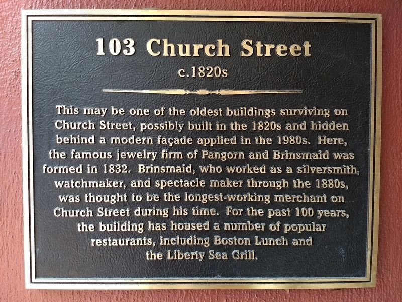 103 Church Street Marker image. Click for full size.
