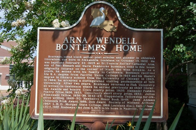 Arna Wendell Bontemps Home Marker. Click for full size. Arna Wendell Bontemps Home Marker image. Click for full size.