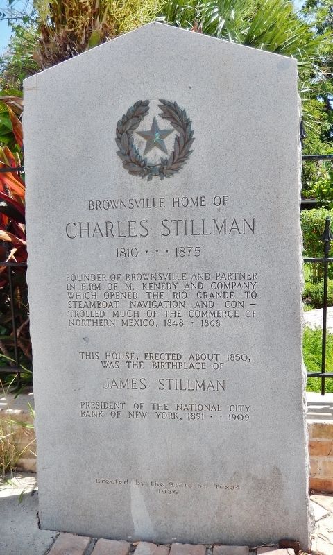 Brownsville Home of Charles Stillman Marker image. Click for full size.