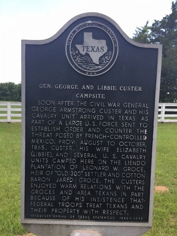 Gen. George and Libbie Custer Campsite Marker image. Click for full size.