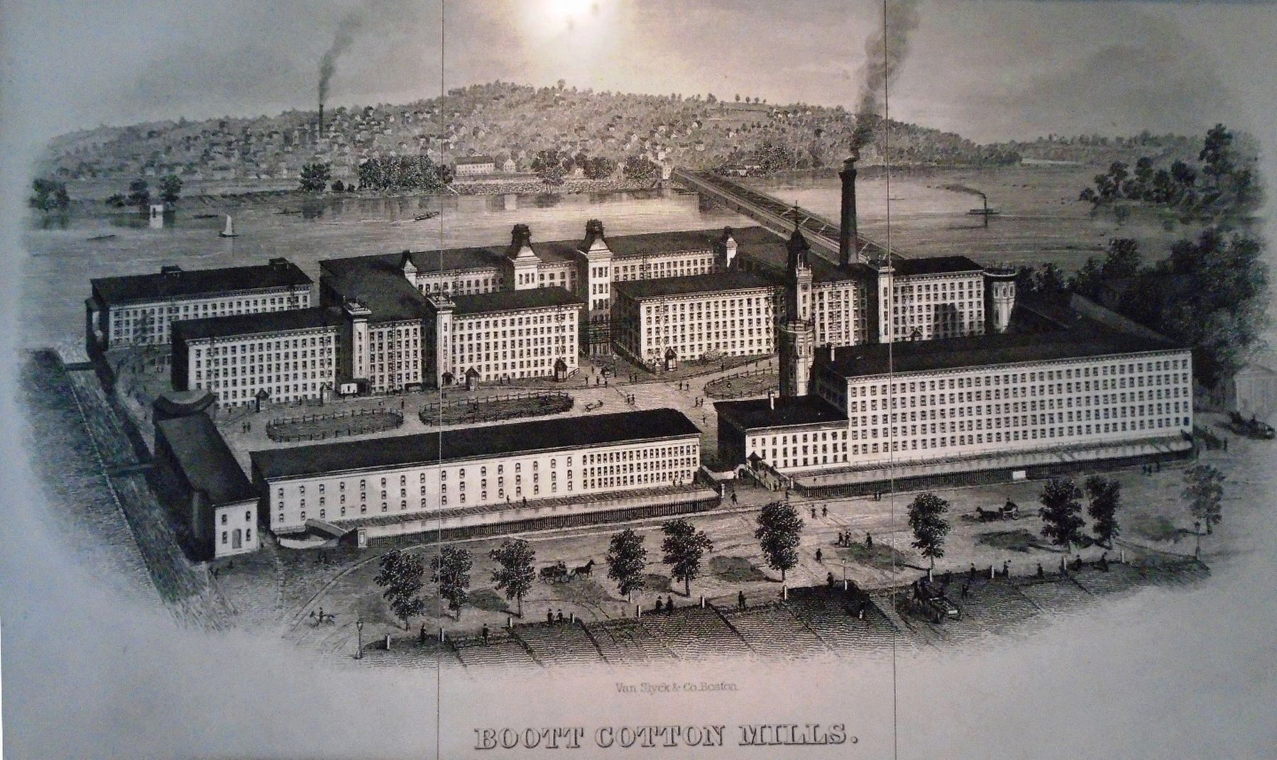 Boott Cotton Mills Complex Illustration image. Click for full size.