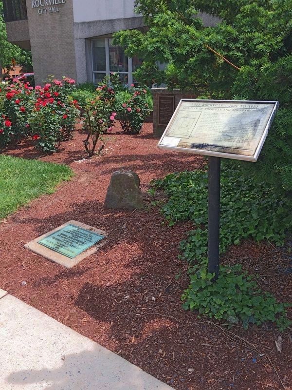 Boundary Stone and Markers<br>at Rockville City Hall image. Click for full size.