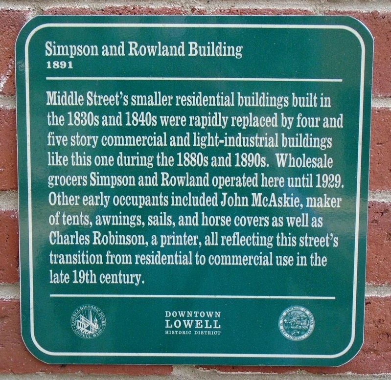Simpson and Rowland Building Marker image. Click for full size.