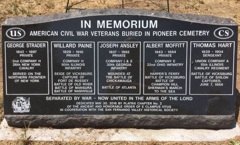 Civil War Veterans Marker. Click for full size. Civil War Veterans Marker image. Click for full size.