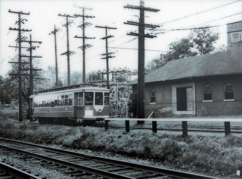 Trolley No, 766 at Madison Street between Hyattstown and Riverdale, 1950 image. Click for full size.