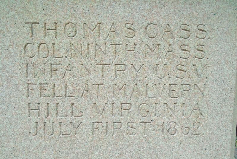 Colonel Thomas Cass and the Ninth Massachusetts Infantry Marker image. Click for full size.