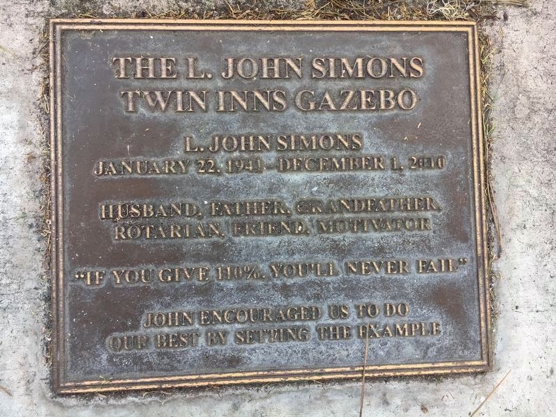 The L. John Simons Twin Inns Gazebo Marker image. Click for full size.