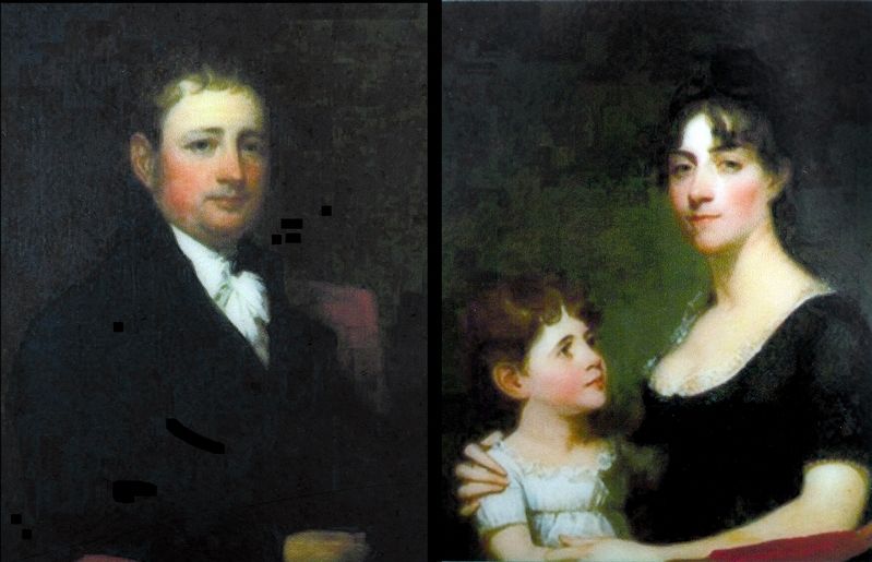 George Calvert and Rosalie Stier Calvert with daughter Carolina Maria by Gilbert Stuart 1804 image. Click for full size.