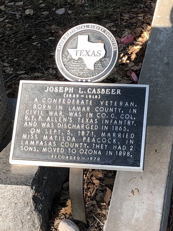 Joseph L. Casbeer Marker. Click for full size. Joseph L. Casbeer Marker image. Click for full size.
