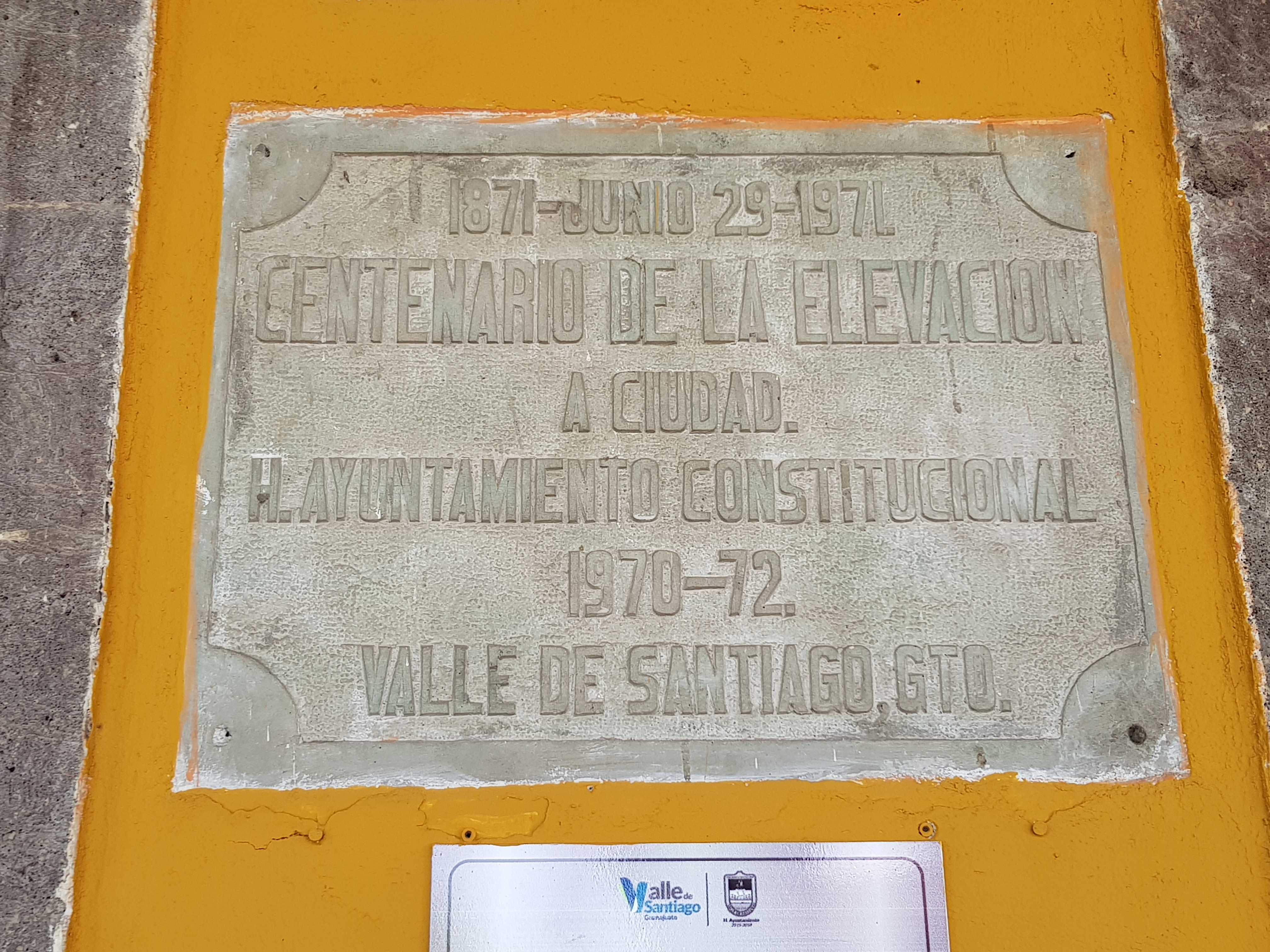 100th Anniversary of the City of Valle de Santiago Marker