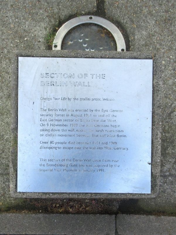 Section of the Berlin Wall Marker. Click for full size. Section of the Berlin Wall Marker image. Click for full size.