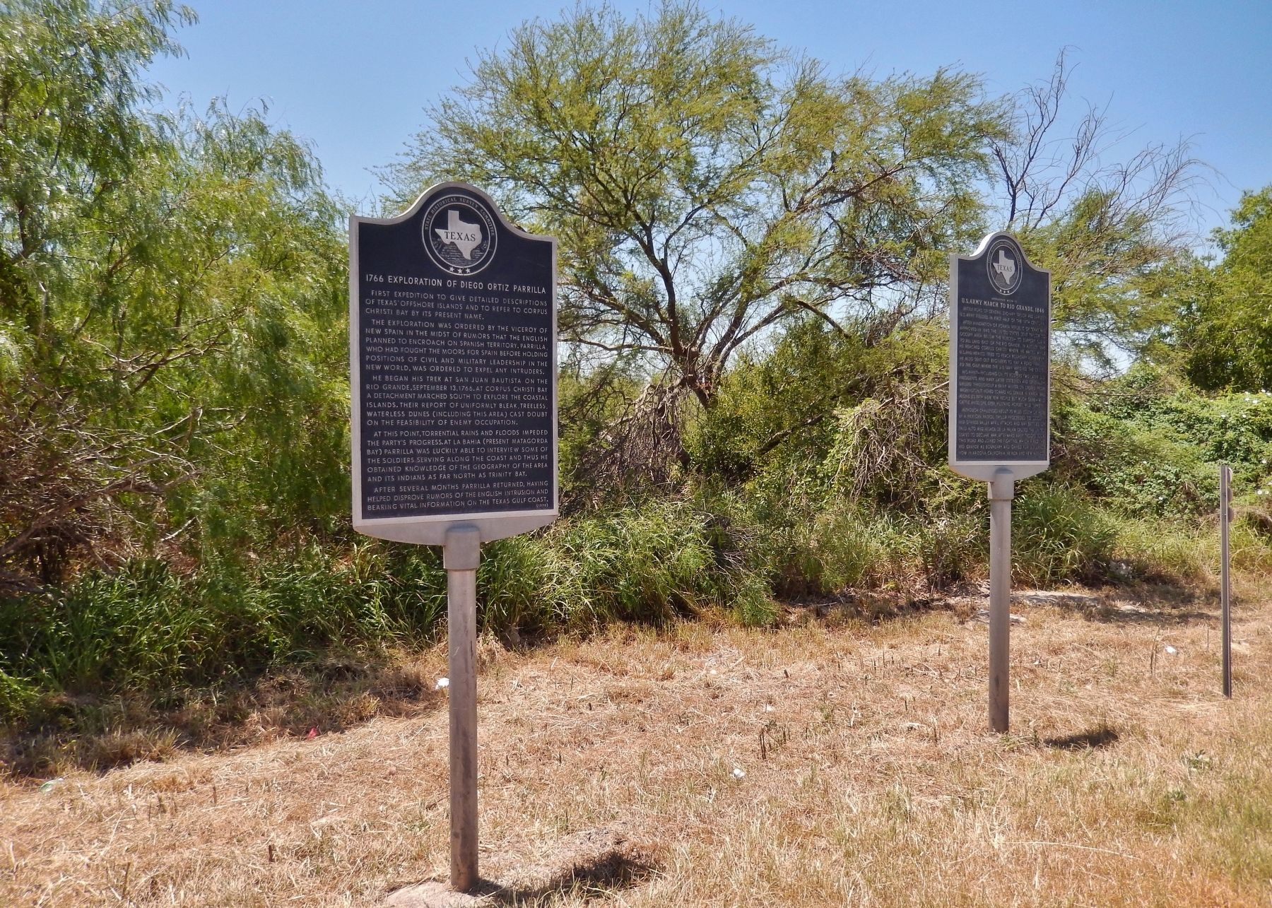 1766 Exploration of Diego Ortiz Parilla Marker (<i>wide view; unrelated marker at right</i>) image. Click for full size.