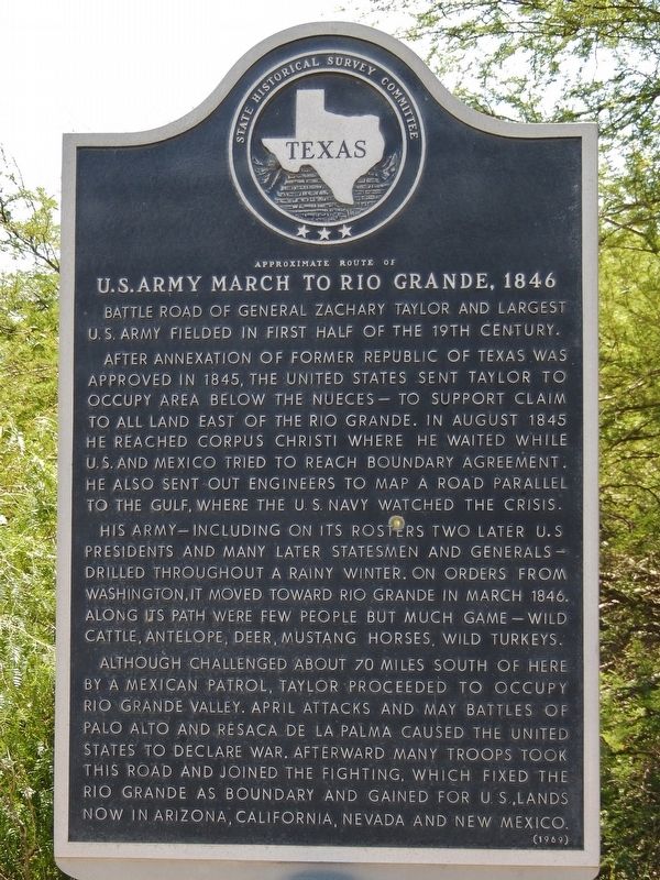 U.S. Army March to Rio Grande, 1846 Marker image. Click for full size.