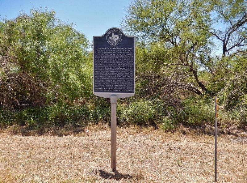 U.S. Army March to Rio Grande, 1846 Marker (<i>tall view</i>) image. Click for full size.