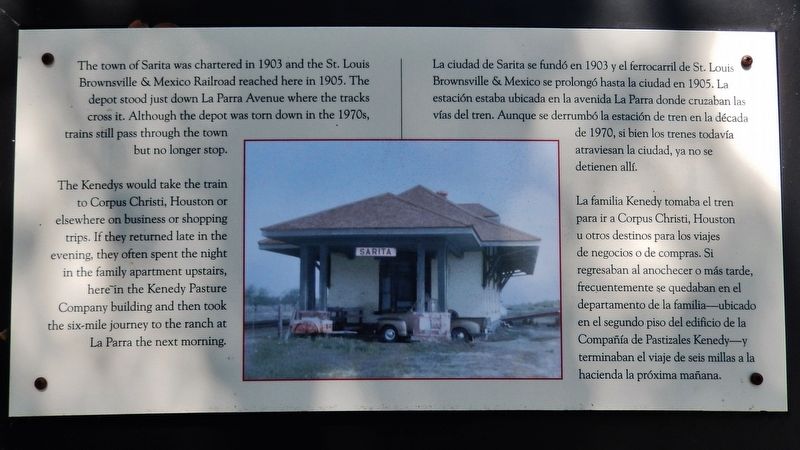 The Town of Sarita Marker image. Click for full size.