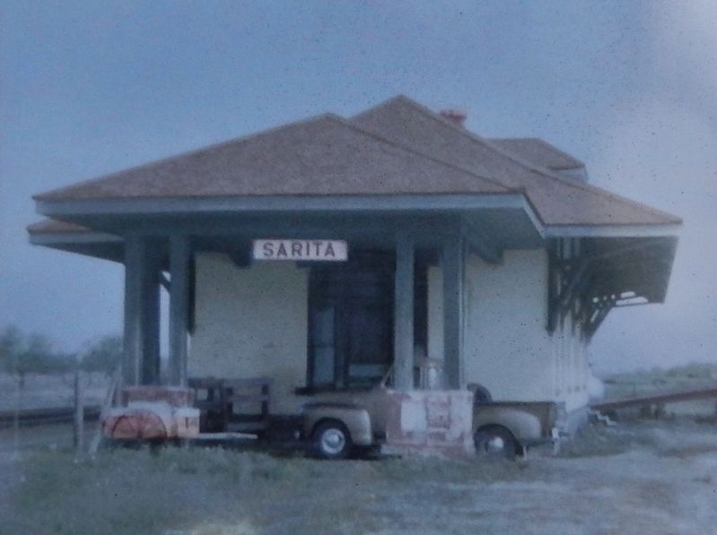 Marker detail: Sarita Railroad Depot image. Click for full size.