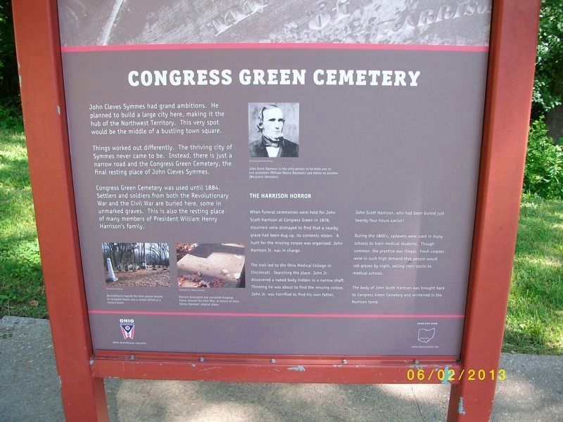 Congress Green Cemetery Information Marker image. Click for full size.