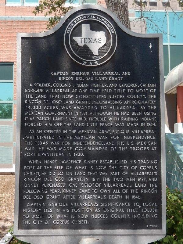 Captain Enrique Villarreal and Rincon del Oso Land Grant Marker image. Click for full size.