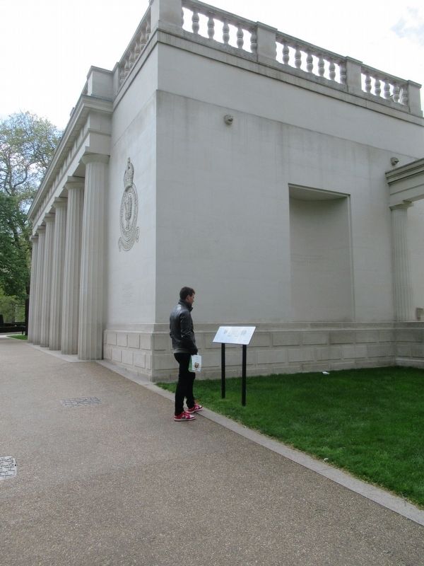 The Marker next to the Bomber Command Memorial image. Click for full size.