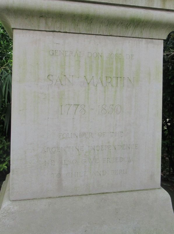 General Don Jose de San Martin Marker. Click for full size. General Don Jose de San Martin Marker image. Click for full size.