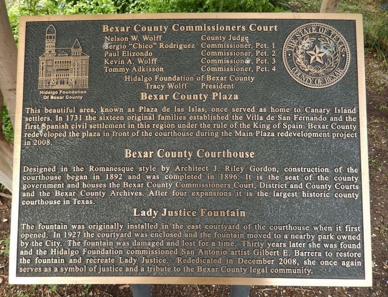 Bexar County Commissioners Court Marker image. Click for full size.