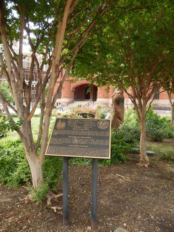 Bexar County Commissioners Court Marker (<i>tall view</i>) image. Click for full size.