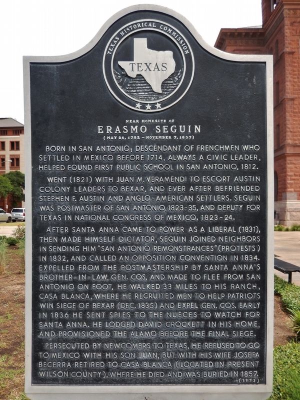 Near Homesite of Erasmo Seguin Marker. Click for full size. Near Homesite of Erasmo Seguin Marker image. Click for full size.