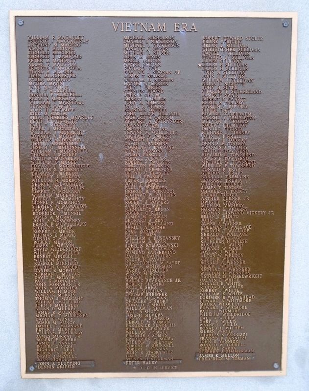 War Memorial Vietnam Era Honor Roll image. Click for full size.