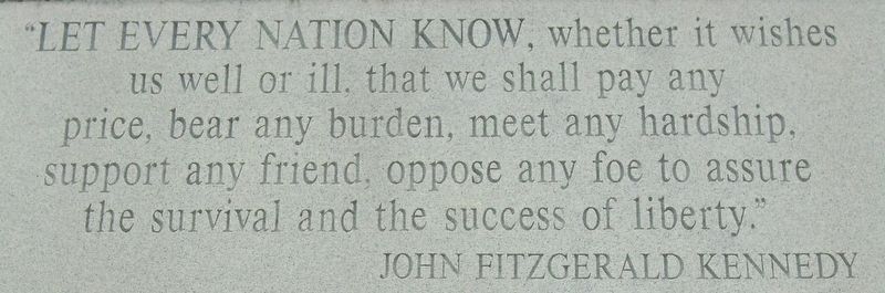 War Memorial JFK Quote image. Click for full size.