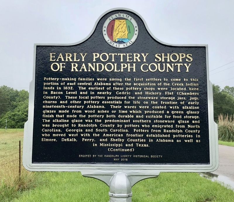 Early Pottery Shops of Randolph County Marker image. Click for full size.
