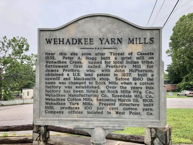 Wehadkee Yarn Mills Marker image. Click for full size.