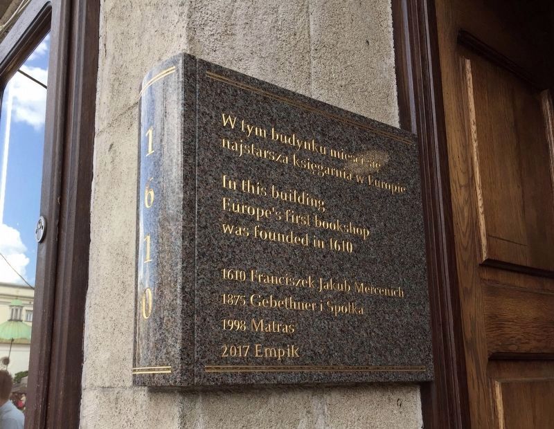Europe's First Bookshop Marker image. Click for full size.
