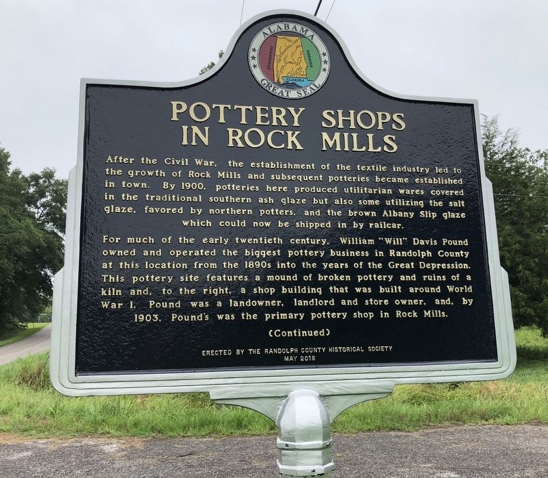 Pottery Shops in Rock Mills Marker image. Click for full size.