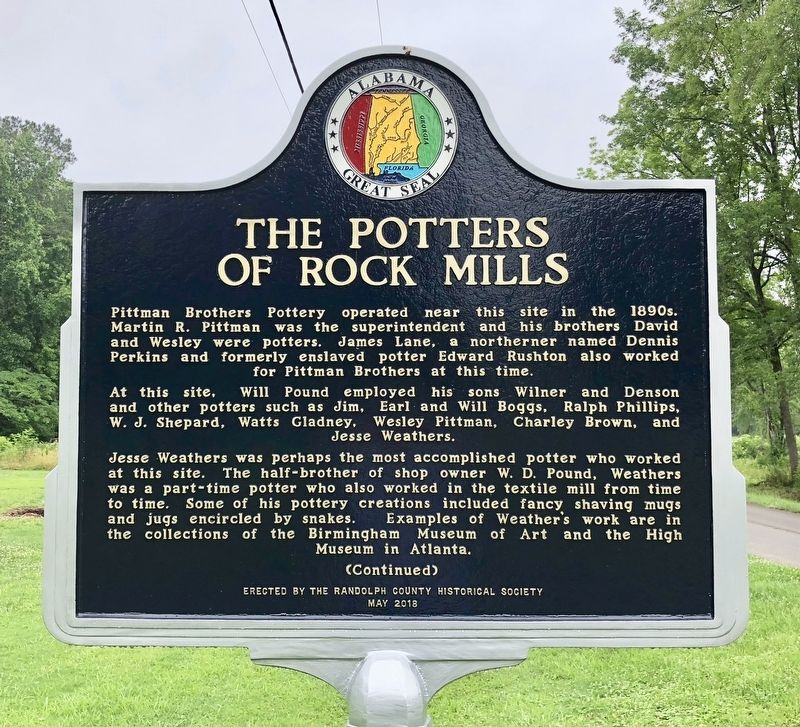 The Potters of Rock Mills Marker image. Click for full size.