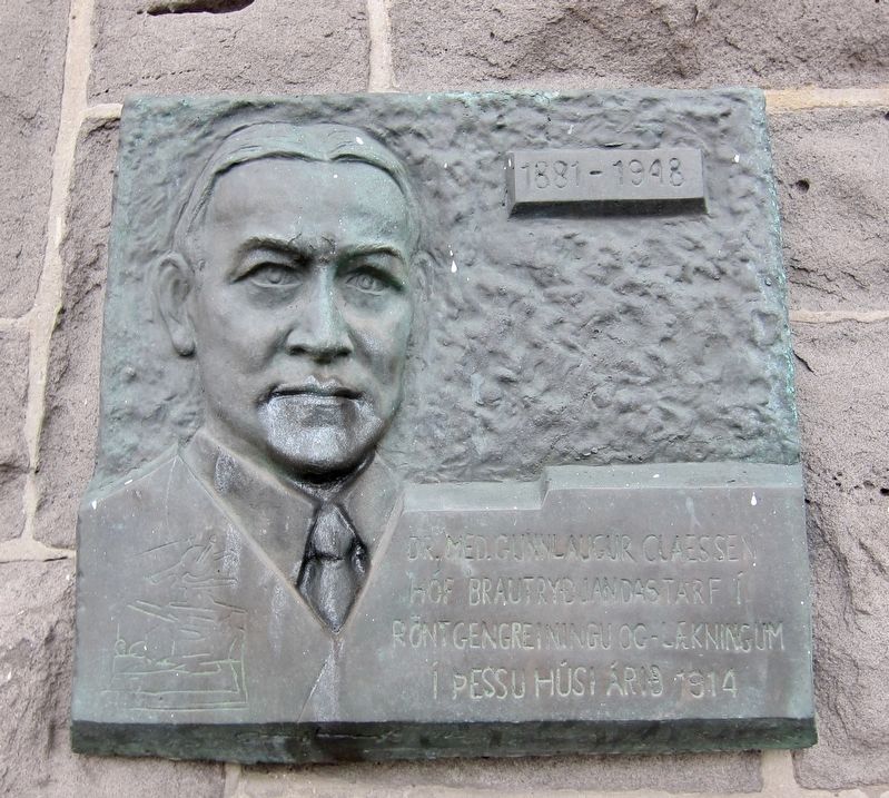 Dr. Gunnlaugur Clæssen Marker. Click for full size. Dr. Gunnlaugur Clæssen Marker image. Click for full size.
