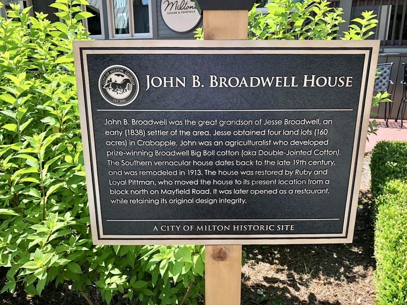 John B. Broadwell House Marker image. Click for full size.