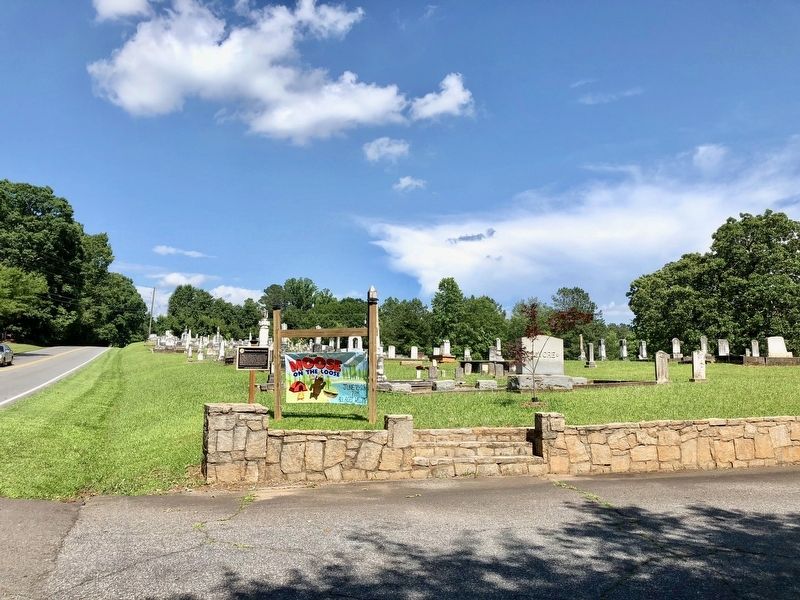 View of marker and the Providence Baptist Church Cemetery #1. image. Click for full size.