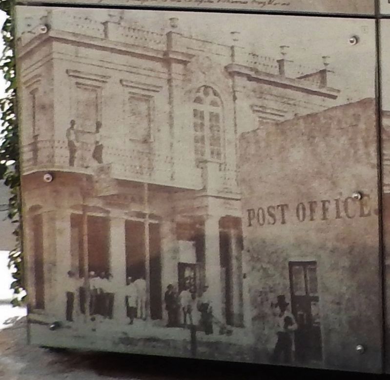 Marker detail: French Building and U.S. Post Office, San Antonio, Texas, 1861 image. Click for full size.