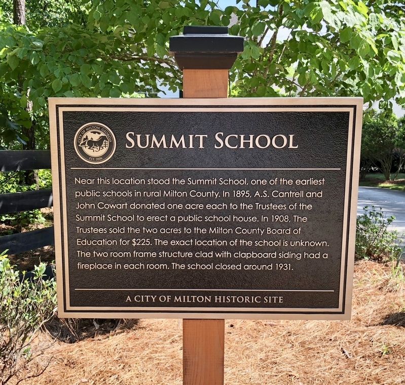 Summit School Marker. Click for full size. Summit School Marker image. Click for full size.