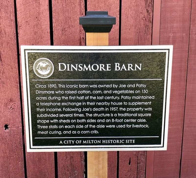 Dinsmore Barn Marker. Click for full size. Dinsmore Barn Marker image. Click for full size.