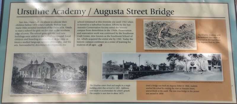 Ursuline Academy/Augusta Street Bridge Marker image. Click for full size.