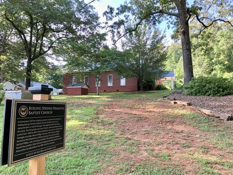 Boiling Springs Primitive Baptist Church behind the marker. image. Click for full size.