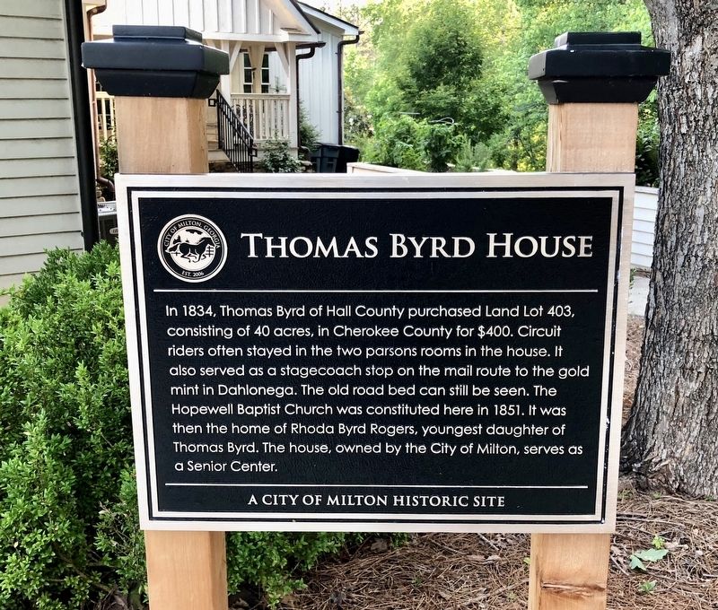 Thomas Byrd House Marker image. Click for full size.