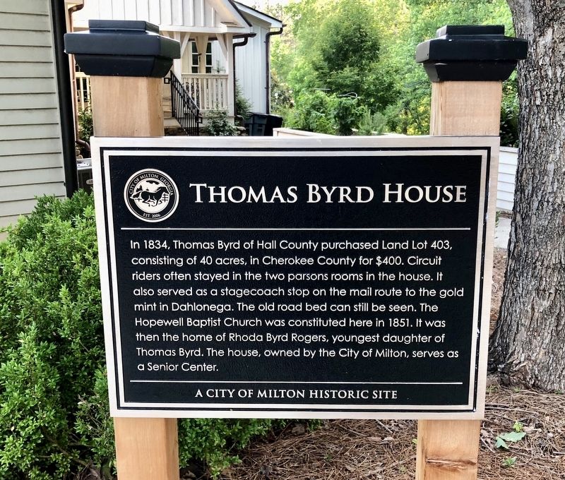 Thomas Byrd House Marker. Click for full size. Thomas Byrd House Marker image. Click for full size.