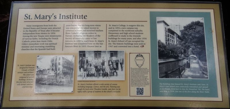 St. Mary's Institute Marker image. Click for full size.