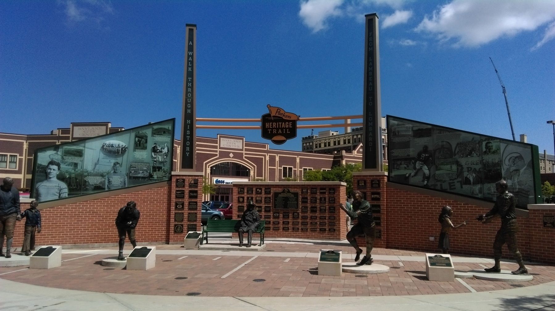 Packers Heritage Trail Plaza image. Click for full size.