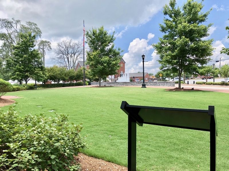 View from marker towards fountain and Main Street. image. Click for full size.