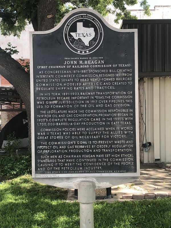 John H. Reagan Marker. Click for full size. John H. Reagan Marker image. Click for full size.