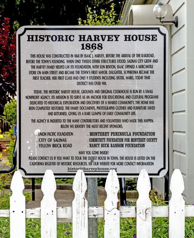 Historic Harvey House Marker image. Click for full size.