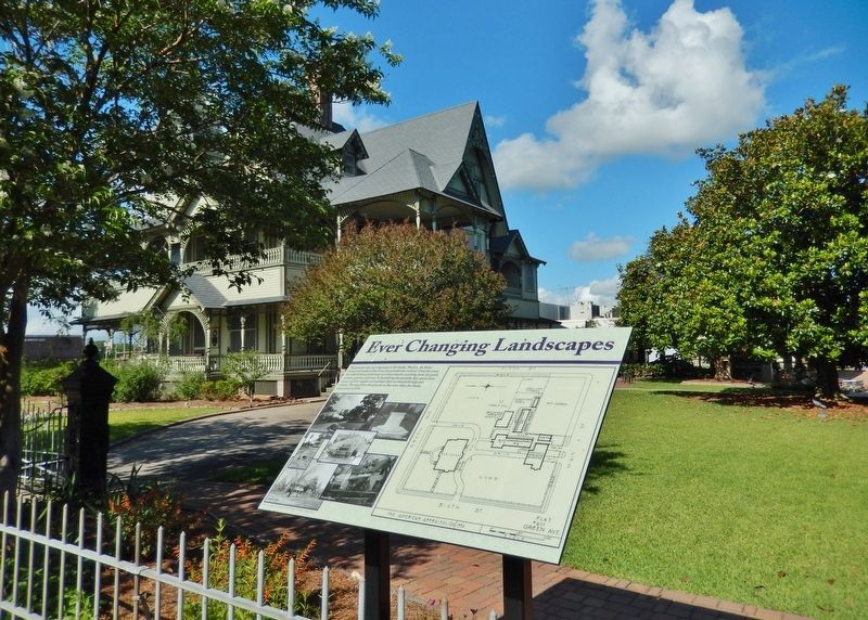 Ever Changing Landscapes Marker (<i>W. H. Stark house in background</i>). Click for full size. Ever Changing Landscapes Marker (<i>W. H. Stark house in background</i>) image. Click for full size.